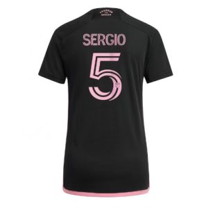 Inter Miami Fotballdrakt Dame Sergio Busquets #5 Bortetrøye 2023-24 Kortermet