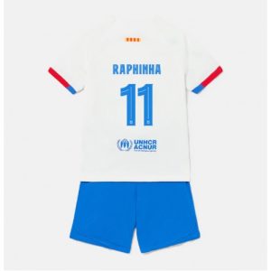 Barcelona Fotballdrakt Raphinha Belloli #11 Bortedrakt Barn 2023-24 Kortermet (+ Korte bukser)