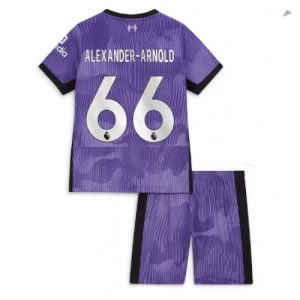 Liverpool Fotballdrakt Barn Alexander-Arnold #66 Tredjedrakt 2023-24 Kortermet (+ Korte bukser)