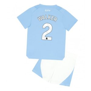 Manchester City Fotballdrakt Barn Kyle Walker #2 Hjemmedrakt 2023-24 Kortermet (+ Korte bukser)