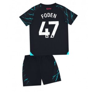 Manchester City Fotballdrakt Barn Phil Foden #47 Tredjedrakt 2023-24 Kortermet (+ Korte bukser)