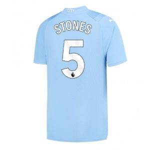 Manchester City Fotballdrakt Herre John Stones #5 Hjemmedrakt 2023-24 Kortermet