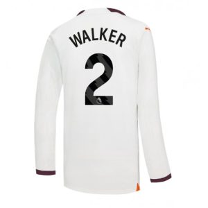 Manchester City Fotballdrakt Herre Kyle Walker #2 Bortedrakt 2023-24 Langermet