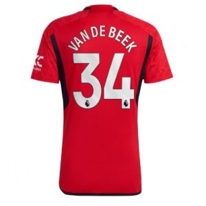 Manchester United Fotballdrakt Herre Donny van de Beek #34 Hjemmedrakt 2023-24 Kortermet