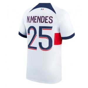 Paris Saint-Germain Fotballdrakt Herre Nuno Mendes #25 Bortedrakt 2023-24 Kortermet