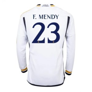 Real Madrid Fotballdrakt Herre Ferland Mendy #23 Hjemmedrakt 2023-24 Langermet